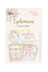 P13 Believe in Fairies  - Ephemera set Frames and Words - 13pcs