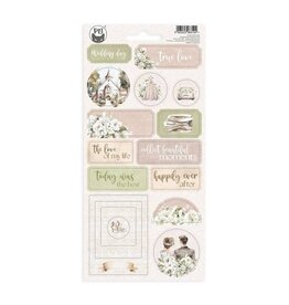 P13 Love and Lace Chipboard sticker sheet  02, 10,5 x 22cm