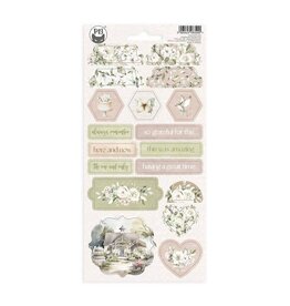 P13 Love and Lace Chipboard sticker sheet  03, 10,5 x 22cm