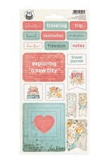 P13 Travel Journal - Chipboard sticker sheet  01 - 10,5 x 22cm