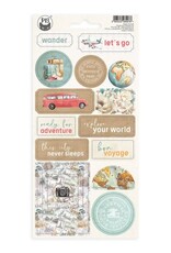 P13 Travel Journal - Chipboard sticker sheet 02 -  10,5 x 22cm