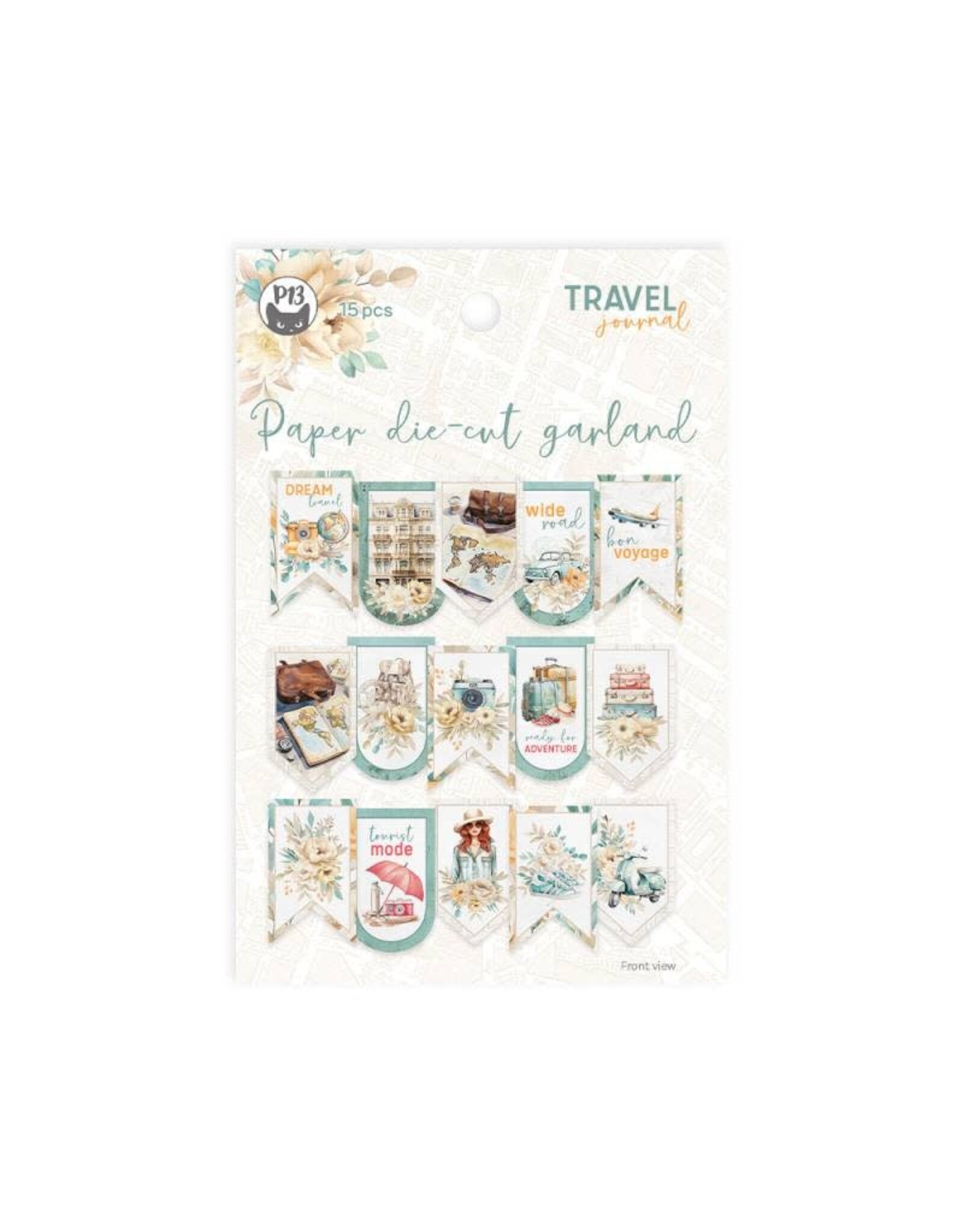 P13 Travel Journal Paper die cut garland, 15pcs