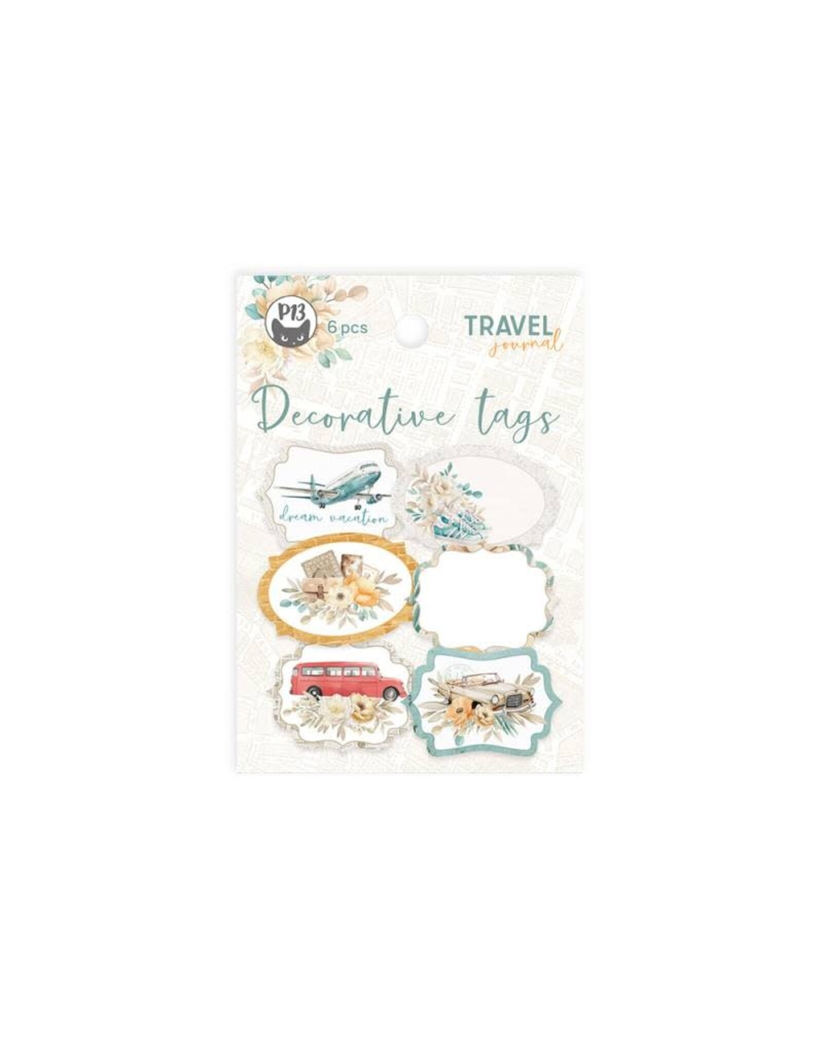 P13 Travel Journal Tag set 04, 6pcs