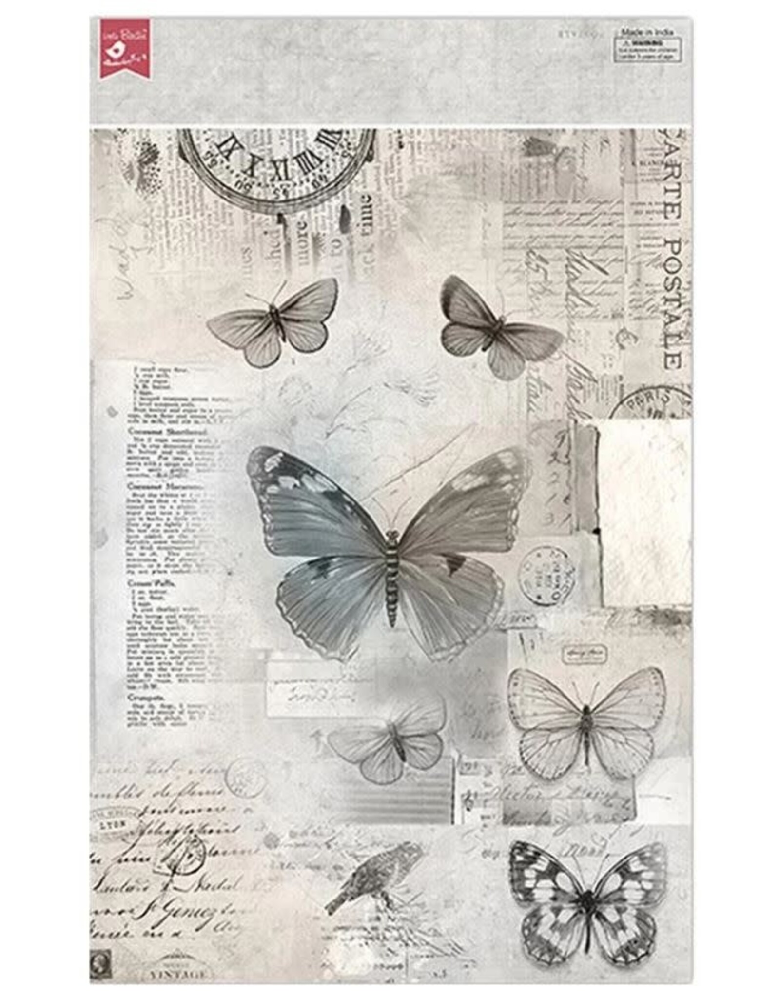 Little Birdie Touch Of Nature Decoupage Paper 4 pcs A4 - 2 designs
