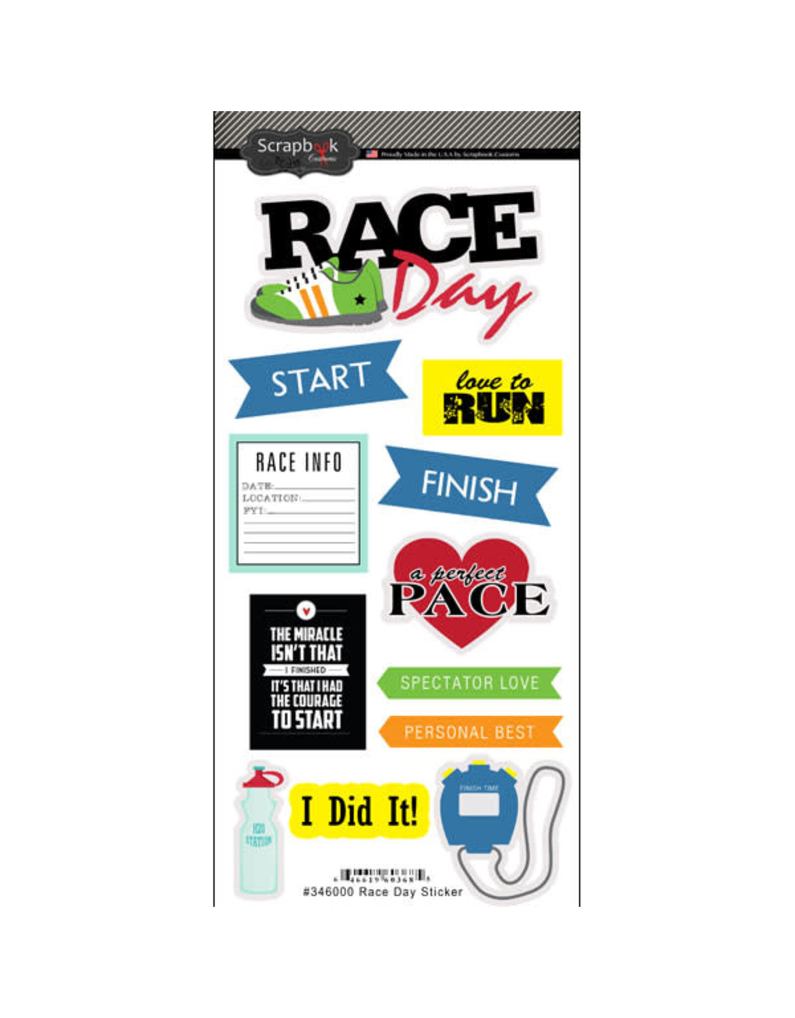 Scrapbook Customs Race day running stickers