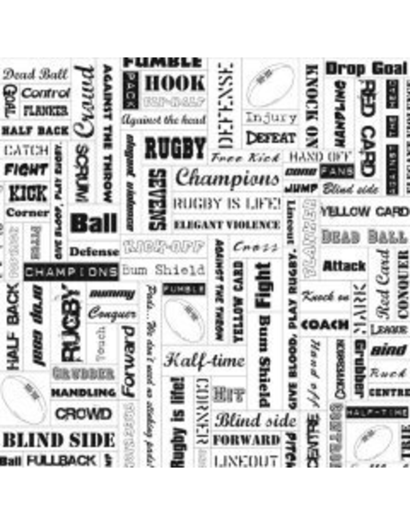 Scrapbook Customs Rugby words paper