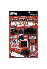 Wrestling red 3d stickers