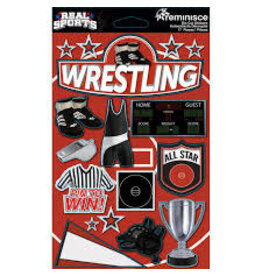 Reminisce Wrestling red 3d stickers