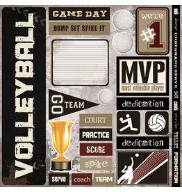 Scrapbook Customs Volleyball 12x12 sticker sheet