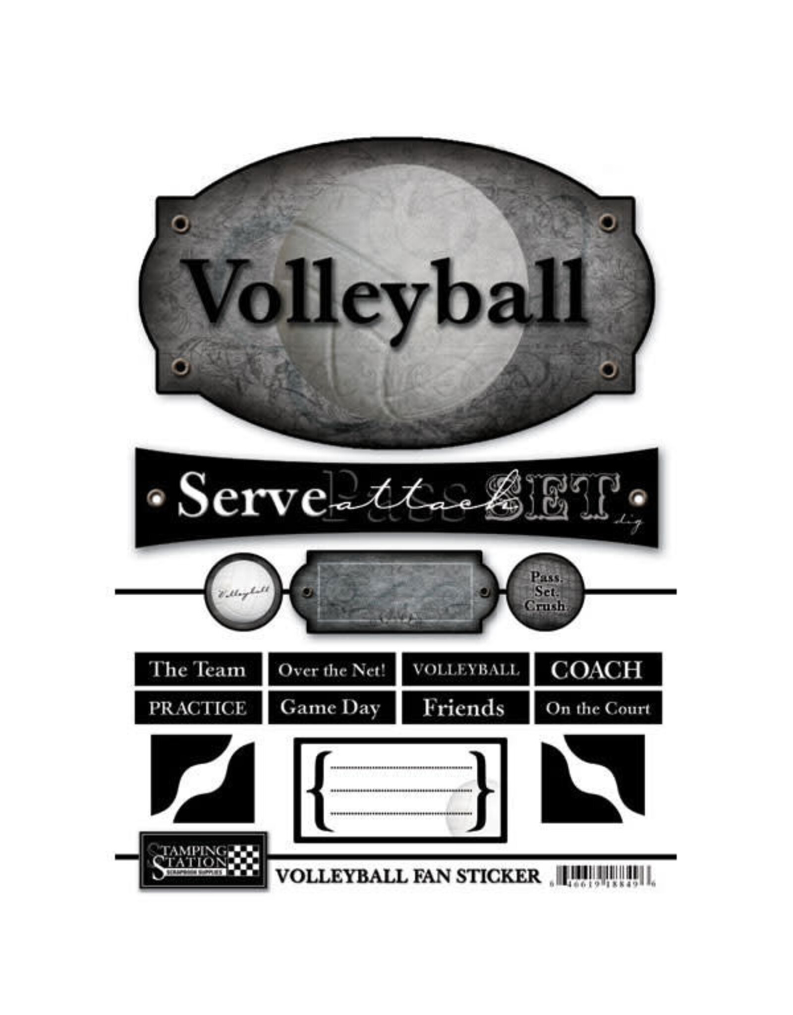 Volleyball fan stickers