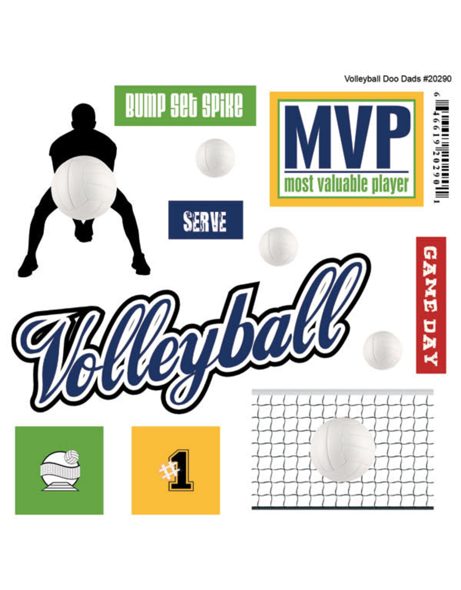 Scrapbook Customs Volleyball doo dad stickers