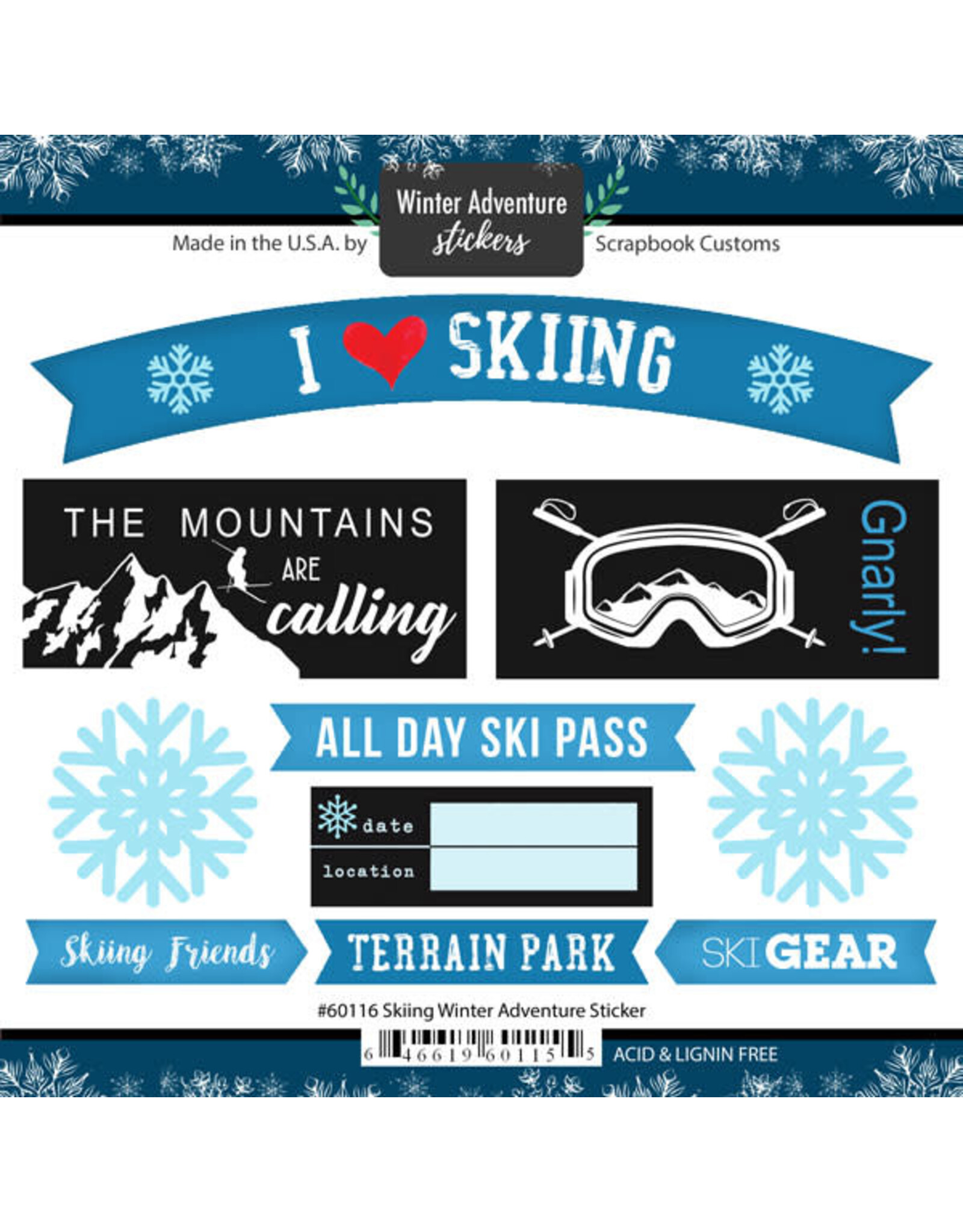 Scrapbook Customs Skiing stickers