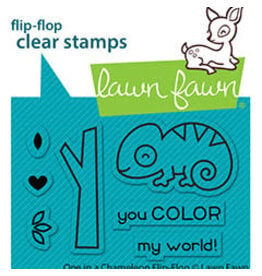 Lawn Fawn One In A Chameleon Flip Flop Stamp & Die