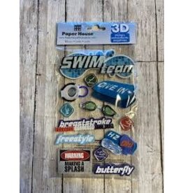 PAPER HOUSE PRODUCTIONS Swim team 3d stickers