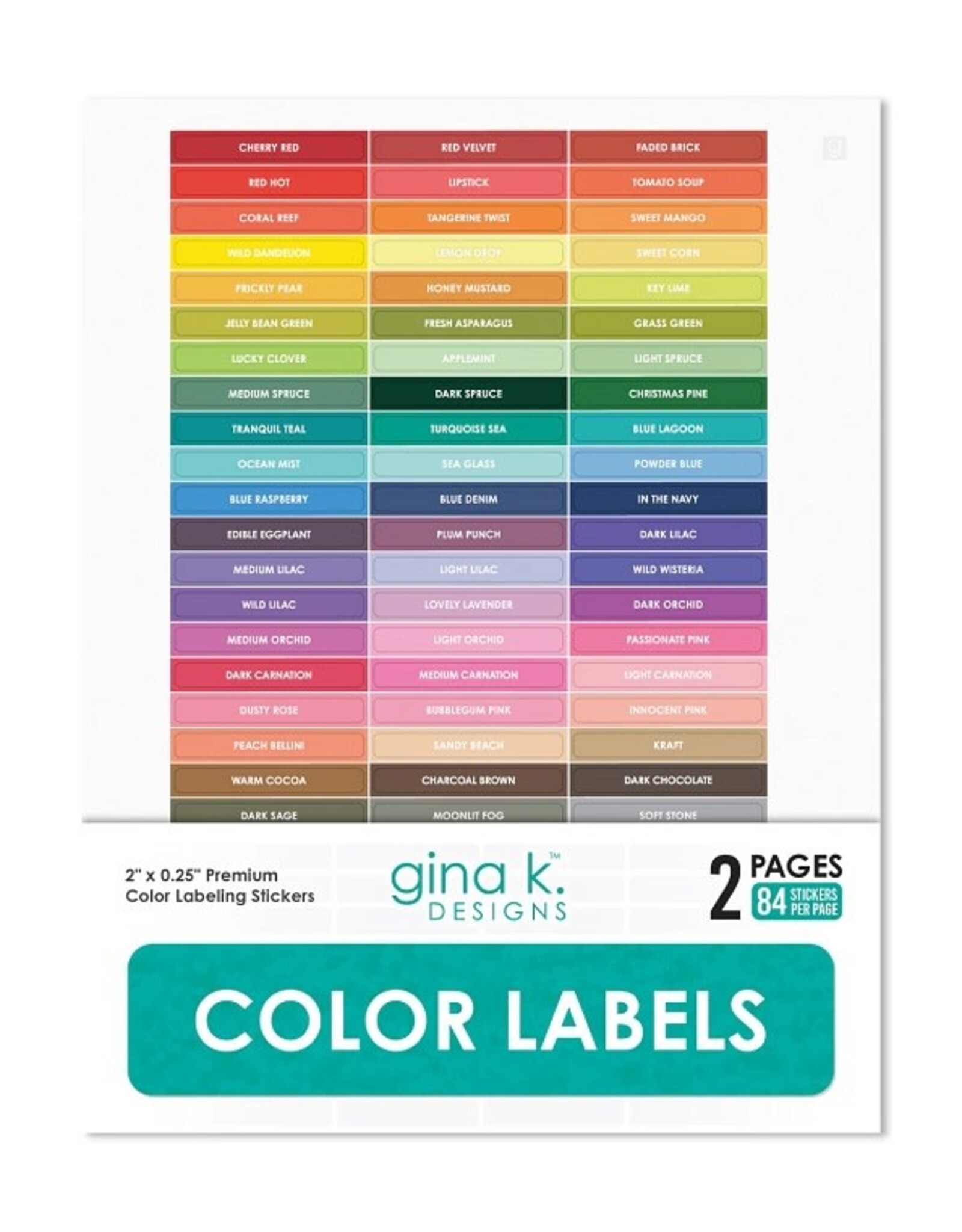 Gina K. Designs Color Labels for Ink Pads, Cubes and Cardstock