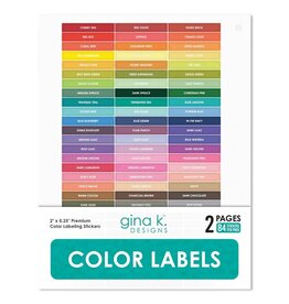 Gina K. Designs Color Labels for Ink Pads, Cubes and Cardstock