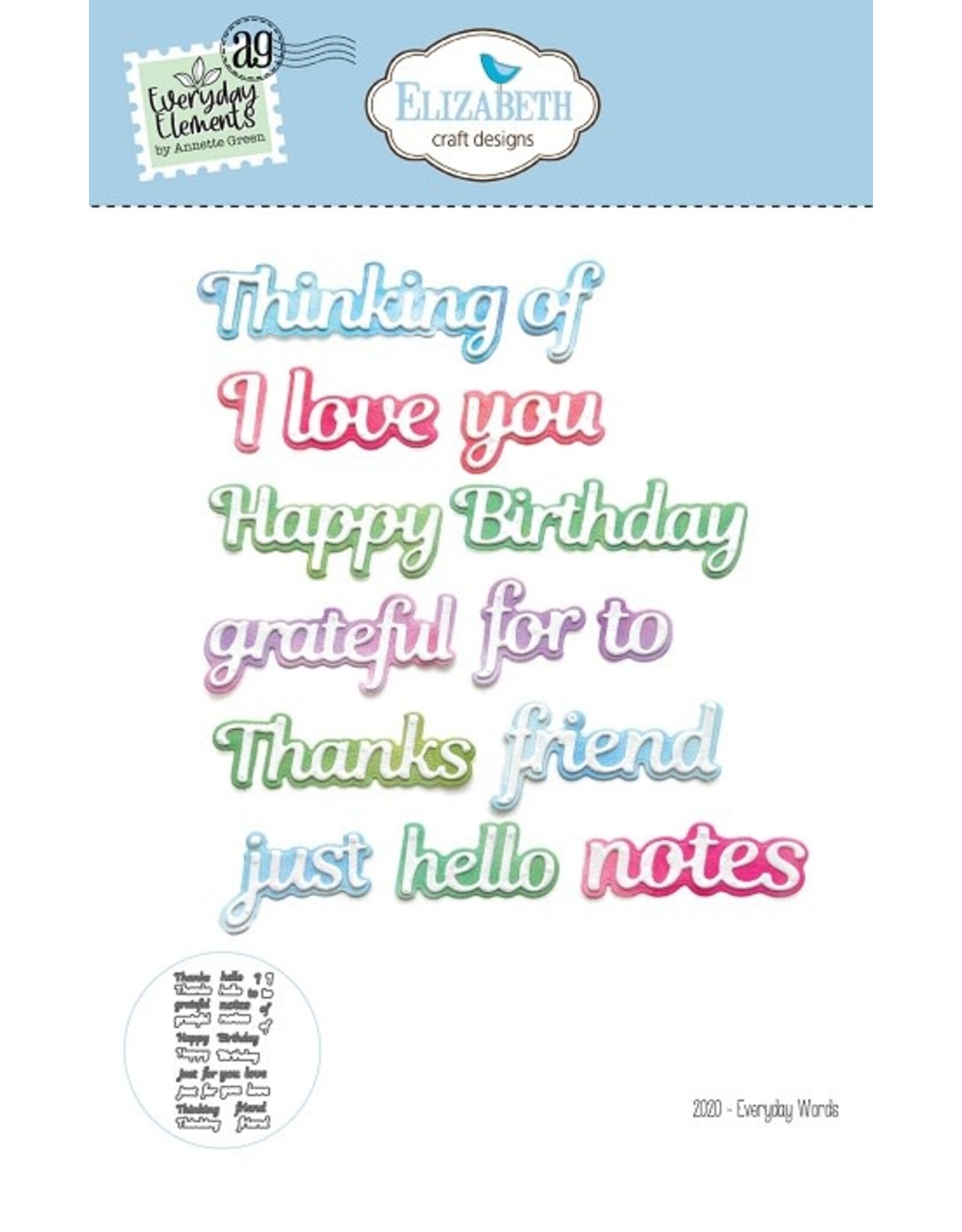 Elizabeth Craft Designs Everyday Words #1 - Everthing' s Blooming Collection