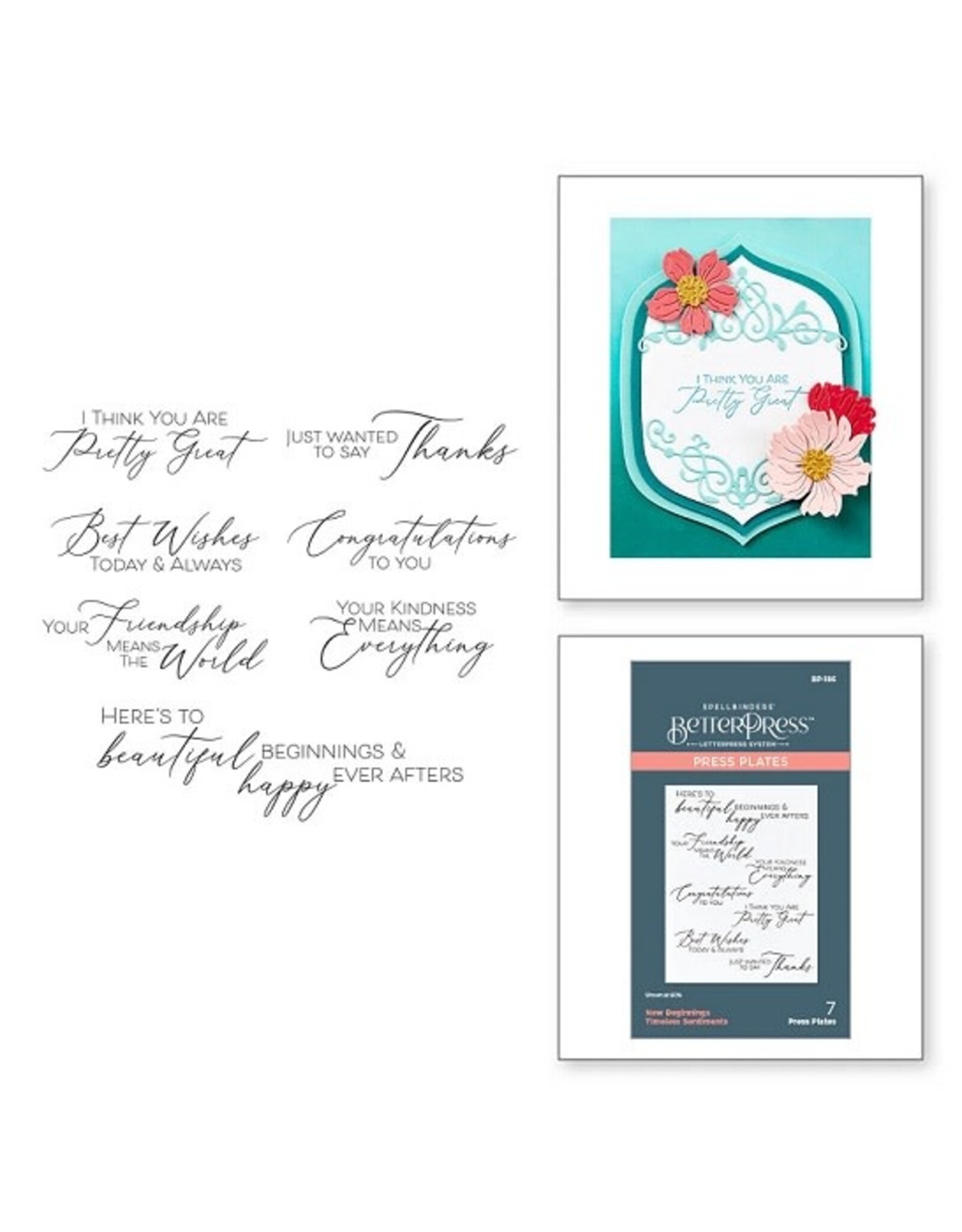 Spellbinders The Timeless Collection -  New Beginnings Timeless Sentiments Press Plate