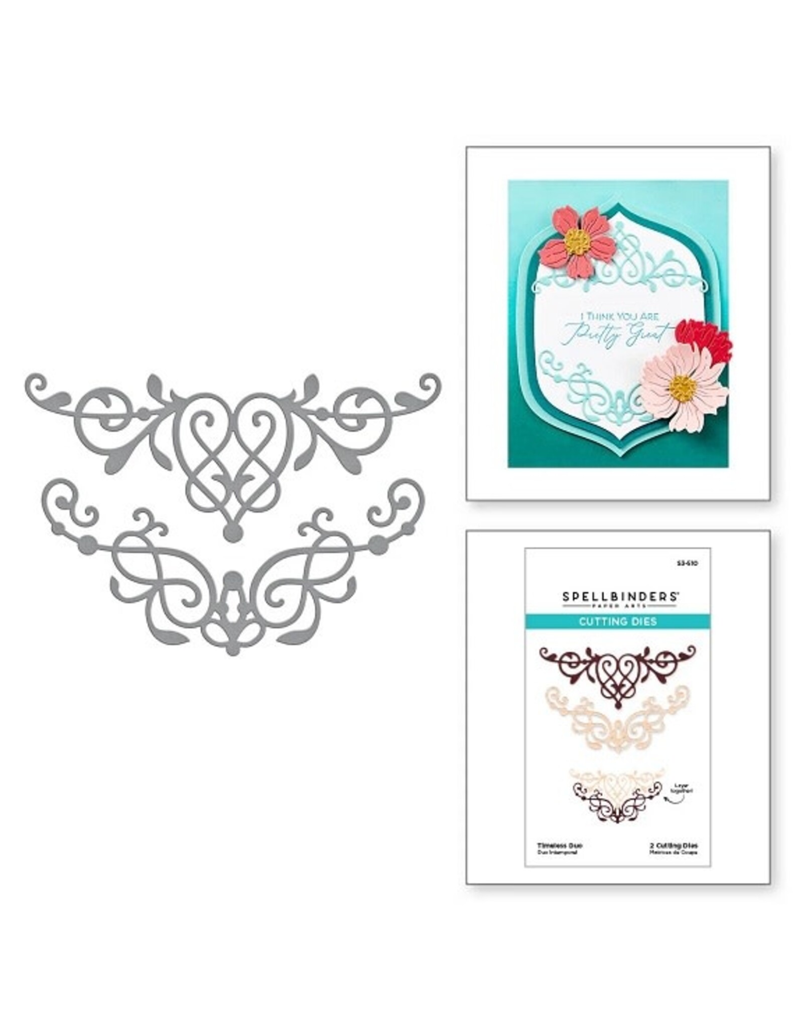 Spellbinders The Timeless Collection - Timeless Duo Etched Dies