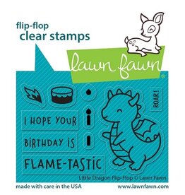 Lawn Fawn little dragon flip flop stamp