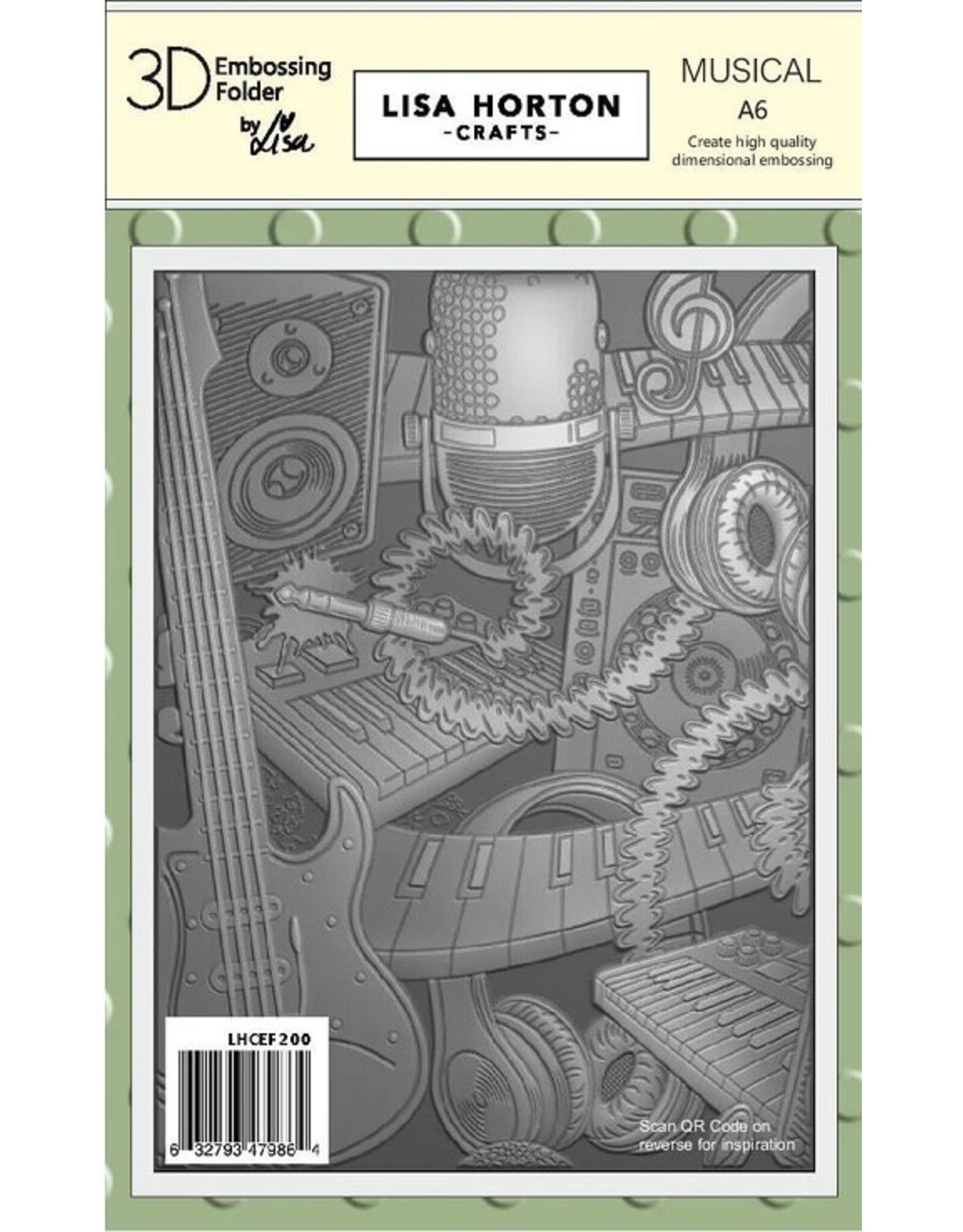 Ecstasy Crafts Lisa Horton Crafts Musical A6 3D Embossing Folder