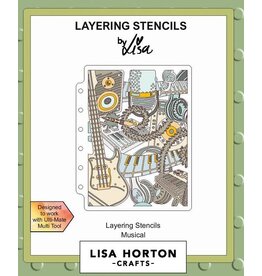 Lisa Horton Crafts Lisa Horton Crafts Musical A6 Layering Stencils