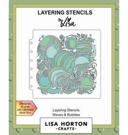 Ecstasy Crafts Lisa Horton Crafts Waves and Bubbles 6x6 Layering Stencils