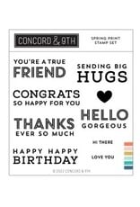 Concord & 9TH Spring Print Sentiments Stamp Set 4x4