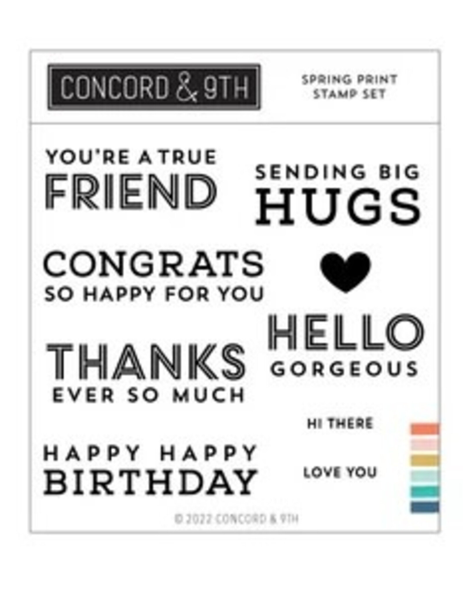 Concord & 9TH Spring Print Sentiments Stamp Set 4x4