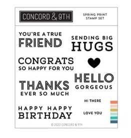 Concord & 9TH Spring Print Sentiments Stamp Set 4x4