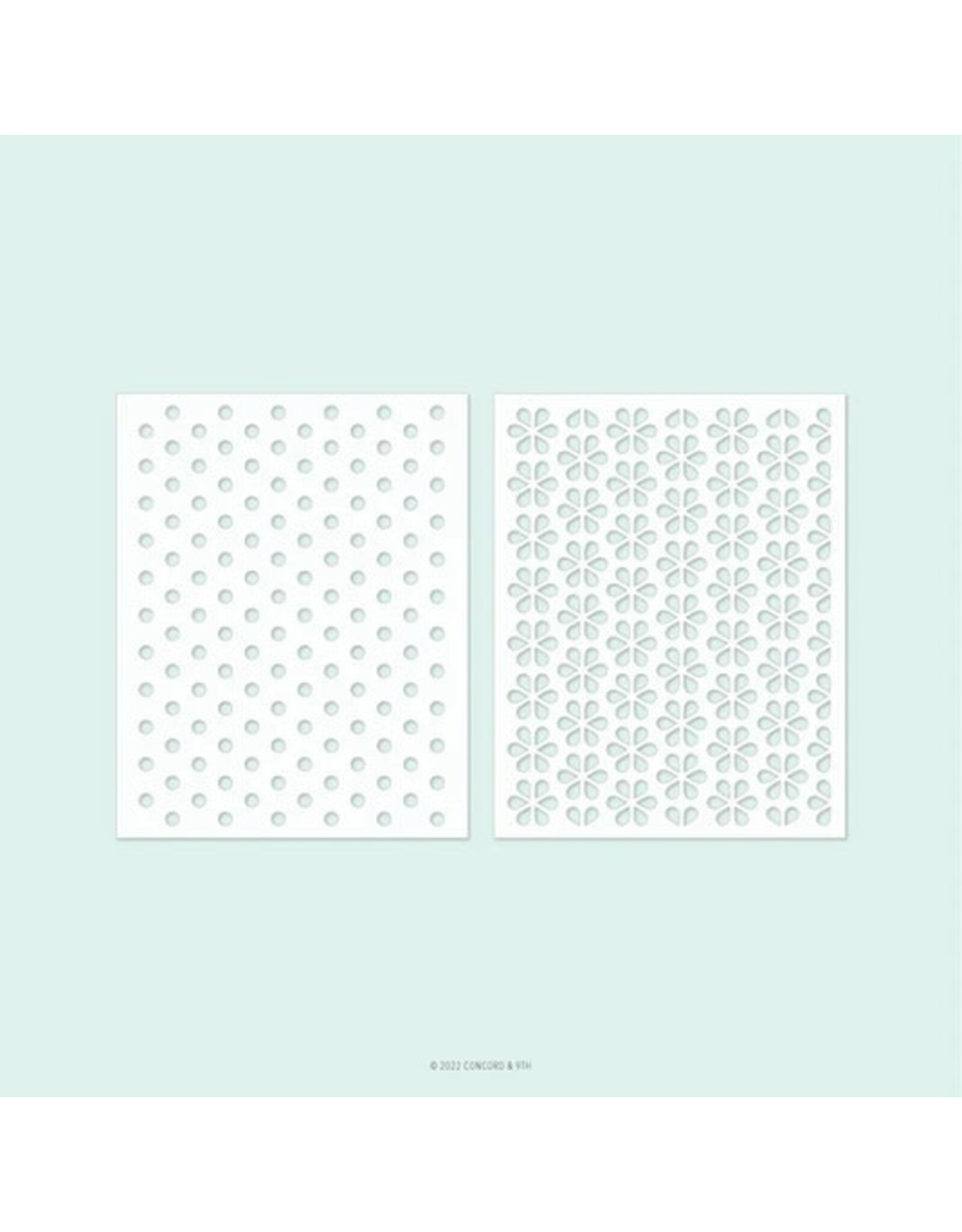 Concord & 9TH Dots & Blossoms Stencil 2 Pack  4.75x6