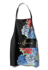 ALTENEW Artsy Apron: Red & Blue Billowing Peonies - Black