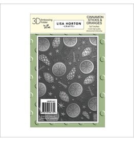 Ecstasy Crafts Lisa Horton Crafts Cinnamon Sticks and Oranges 5" x 7" Embossing Folder