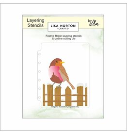 Ecstasy Crafts Lisa Horton Crafts Festive Robin A6 Layering Stencils & Die