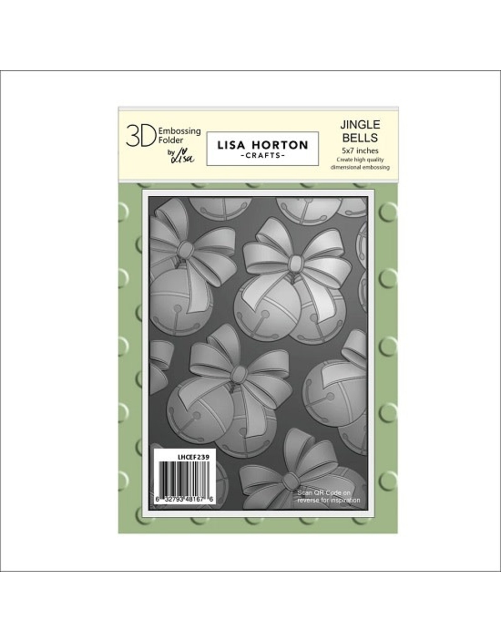 Ecstasy Crafts Lisa Horton Crafts Jingle Bells 5" x 7" Embossing Folder