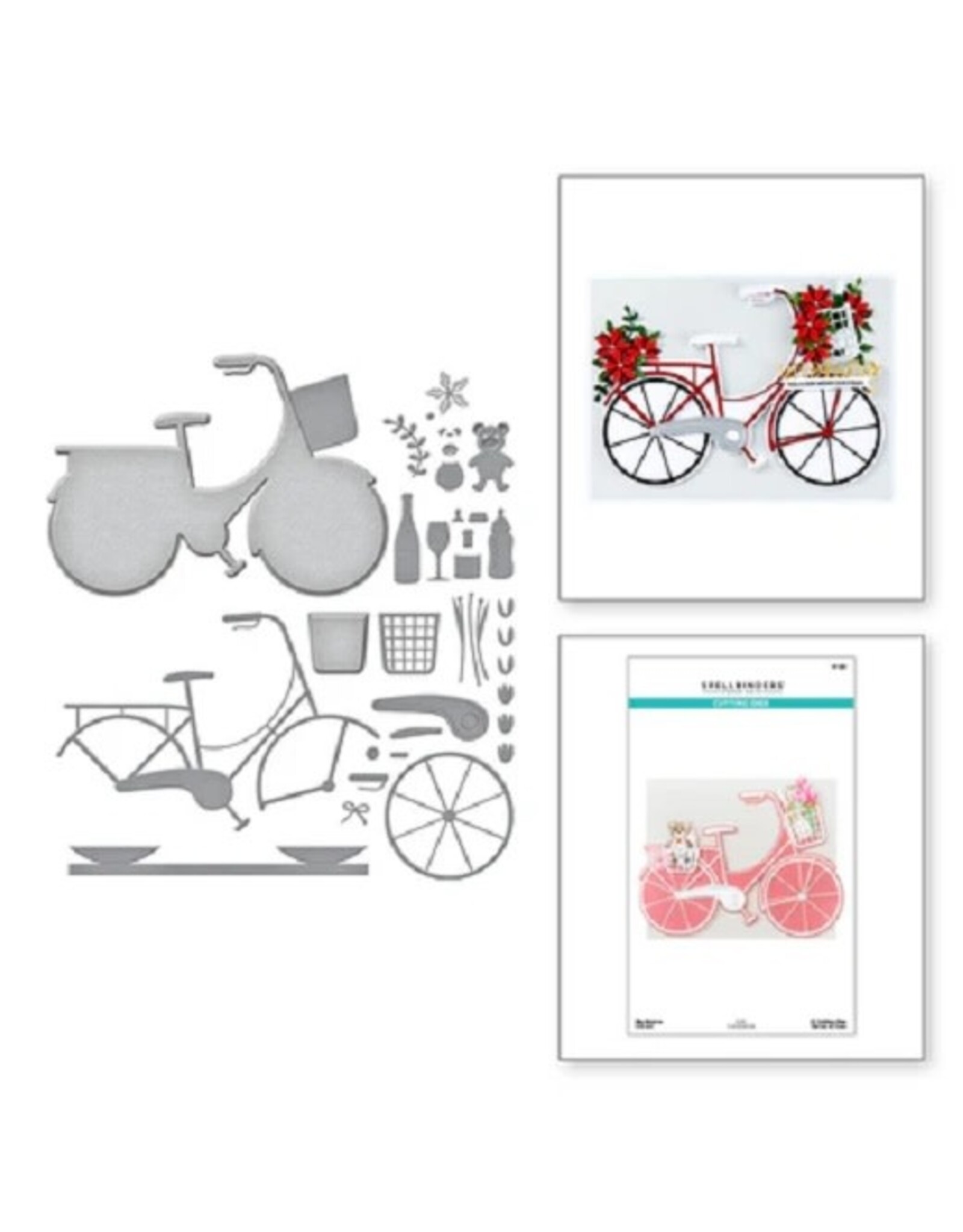 Spellbinders Big Bicycle Etched Dies from the Bibi's Cats and Pugs Collection