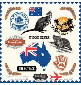 Scrapbook Customs Australia sightseeing 12x12 sticker sheet