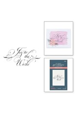 Spellbinders Copperplate Holiday Sentiments Collection - Copperplate Joy to the World Press Plate