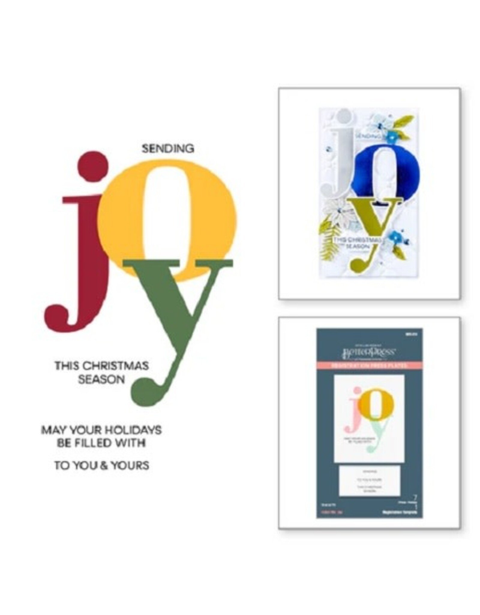 Spellbinders Home for the Holidays Collection - Color Mix Joy Registration Press Plates