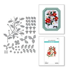 Spellbinders Home for the Holidays Collection - Poinsettia Spray Etched Dies