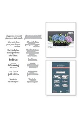 Spellbinders Nature's Botanical Garden Collection - Nature's Botanical Garden Sentiments Press Plate & Die Set