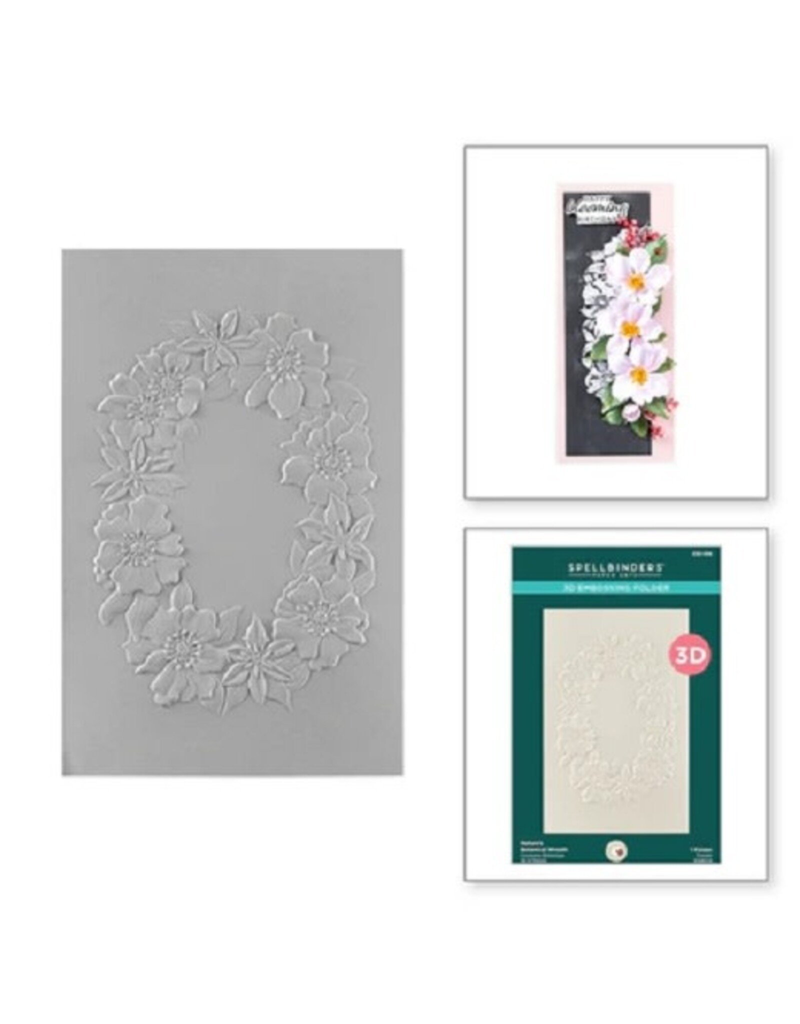 Spellbinders Nature's Botanical Garden Collection - Nature's Botanical Wreath 3D Embossing Folder