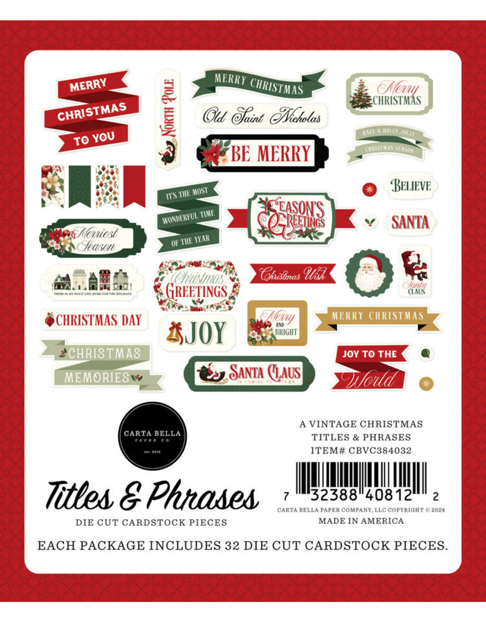 Carta Bella A Vintage Christmas - Titles & Phrases