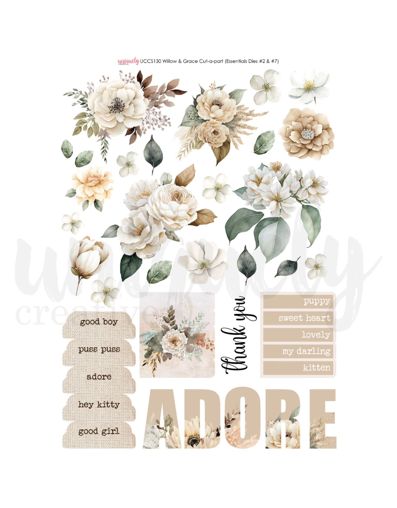 Uniquely Creative Willow & Grace - Cut-a-part Sheet