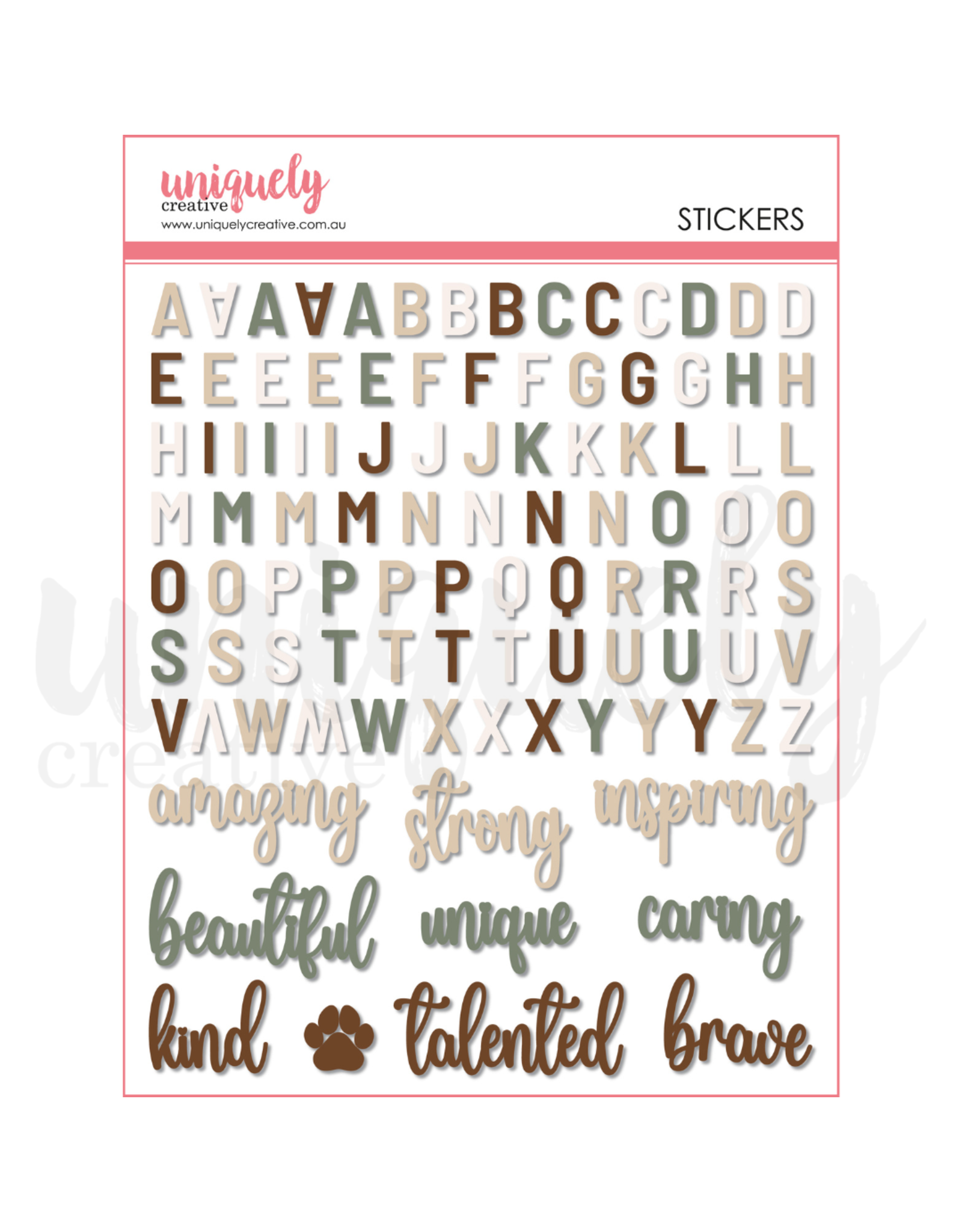 Uniquely Creative Willow & Grace - Puffy Alpha Stickers