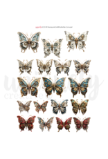 Uniquely Creative Steampunk Graffiti Butterflies Cut-a-part Sheet