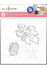 ALTENEW Stencil Art: White Cap Peonies Layering Stencil Set 6 in 1