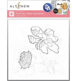 AltNew Stencil Art: White Cap Peonies Layering Stencil Set 6 in 1