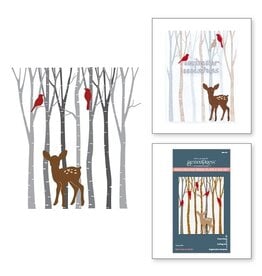 Spellbinders Dancin' Christmas Friends Collection  Birch Trees Registration Press Plates & Dies