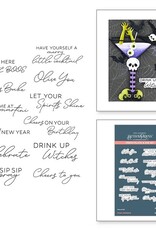 Spellbinders Happy Hour Collection - Cheers Sentiments Press Plate & Die Set